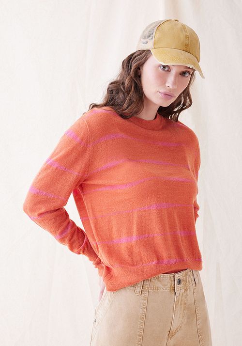 Sweater Diseño De Rayas, Contiene Lana Y Alpaca