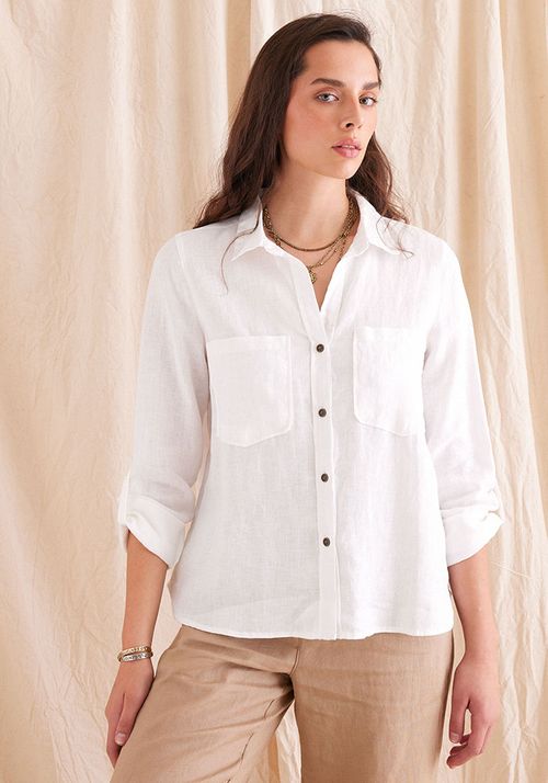 Blusa De Lino Estilo Básico