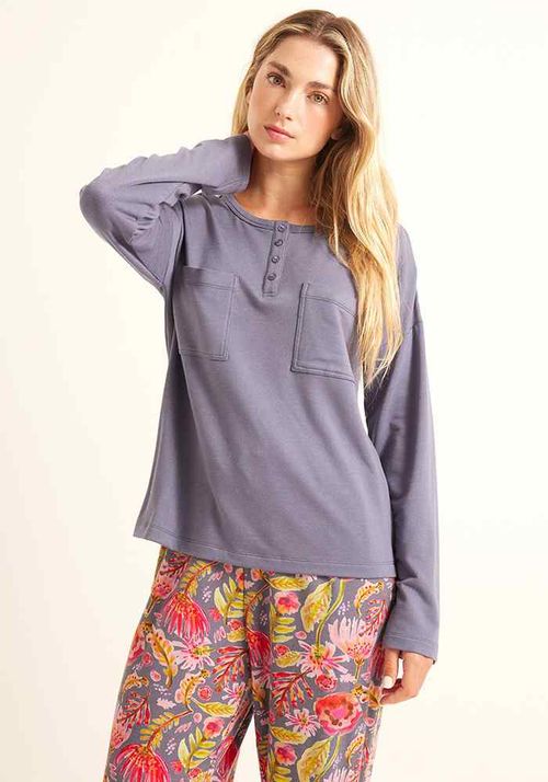 Pijama Estampado Diseño Flores Acuareladas