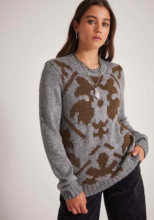 Sweater Jacquard Con Hilo De Lurex