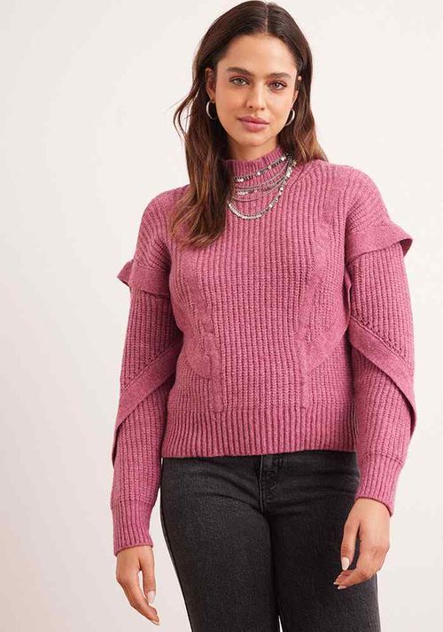 Sweater Aplicación De Vivo En Delantero