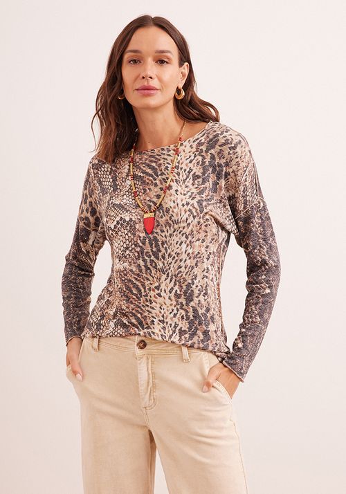 Polera Estampado Animal Print