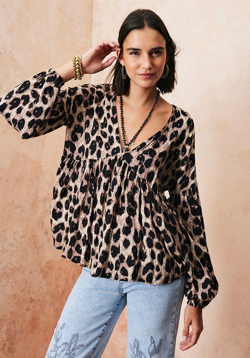 Blusa Tela Con Bordados En Hilo De Lurex