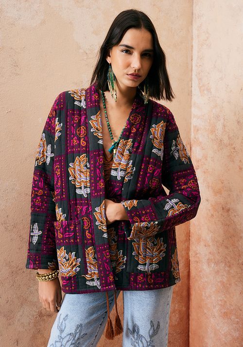 Chaqueta Estampado En Exterior E Interior De La Prenda