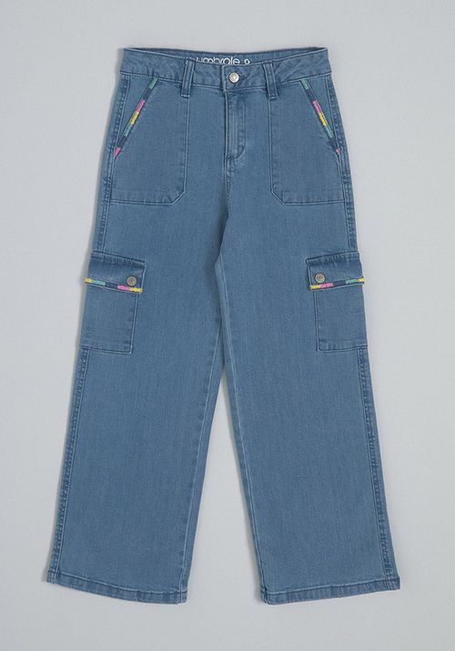 Jeans Cargo Con Bordados