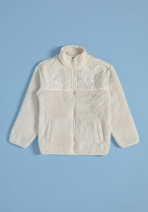 Polar Polerón coral fleece con parches bordados