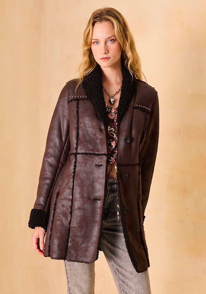 Cuero Casacas Para Mujer Saga Falabella Abrigos Casaca University