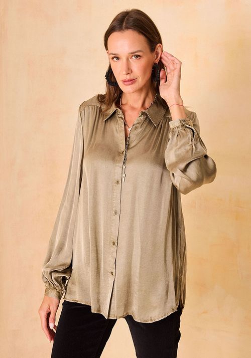 Blusa Procesada Manga Ancha