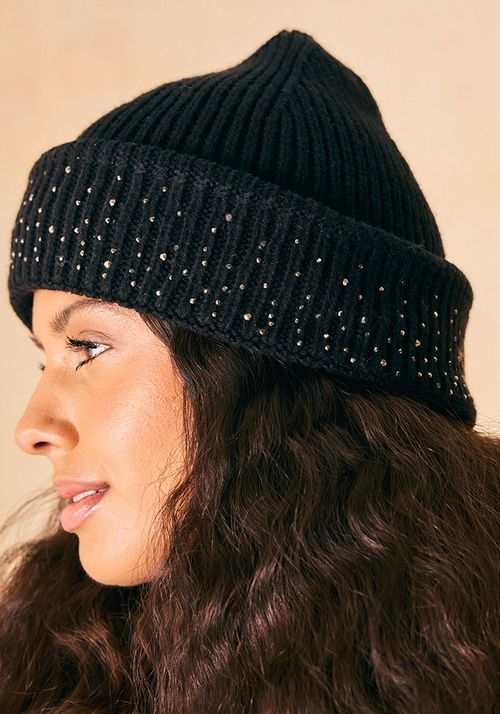 Gorro tejido detalle brillos