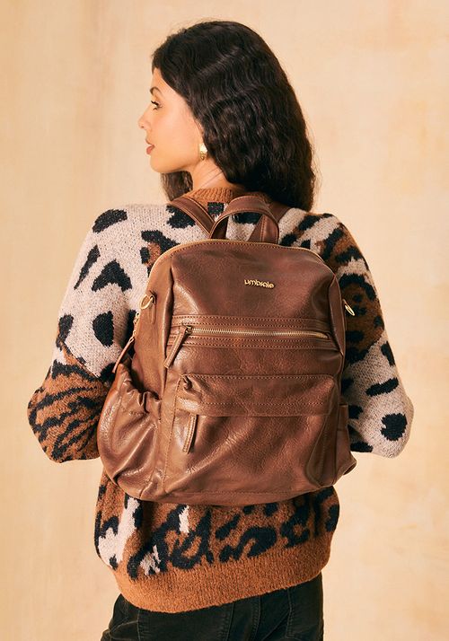Mochila Urbana ecocuero con strap de lurex
