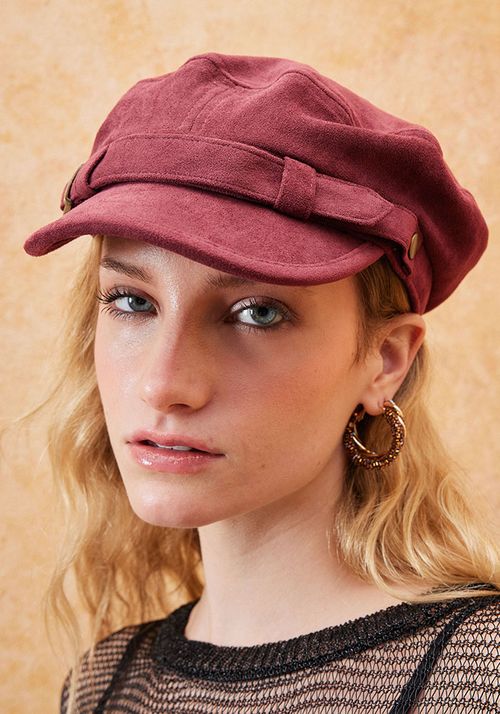 Sombrero Tipo Boina Suede con Hebilla