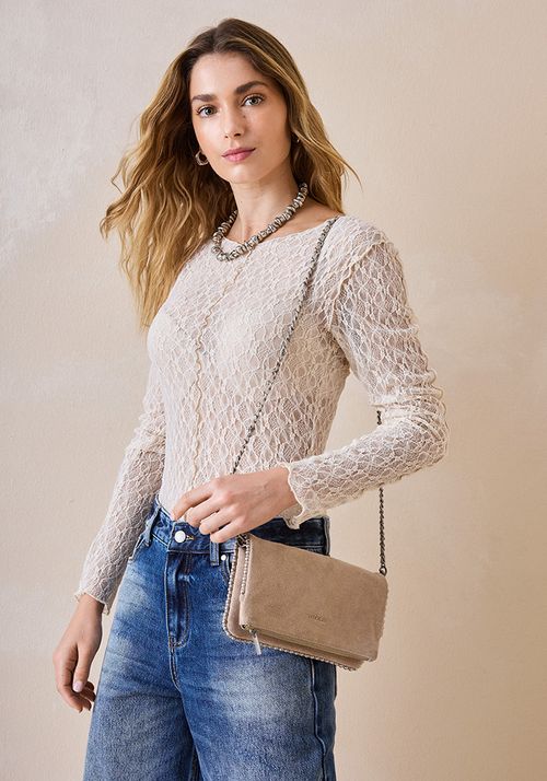 Cartera cuero cadena