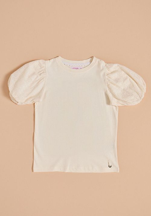 Polera Polera manga globo broderie