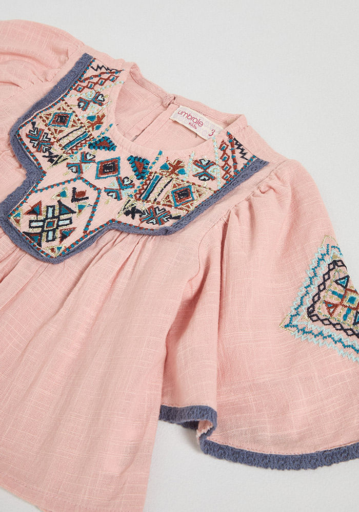 Blusa Blusa India Bordada Y Tela Texturizada| Umbrale Umbrale