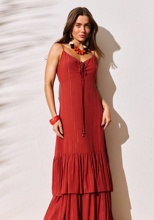 Vestido tela con hilo de lurex