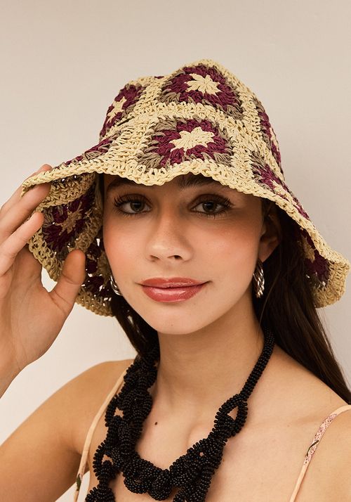 Sombrero tipo bucket tejido crochet
