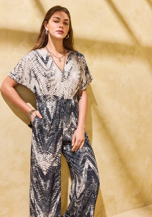 Enterito estampado con lazo en cintura ajustable