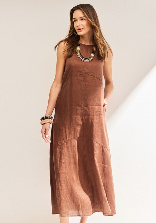 Vestido Lino Cortes Ascendentes