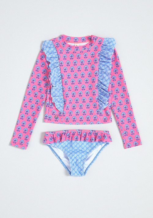 Traje de Baño Dos Piezas con Vuelitos Full Estampado
