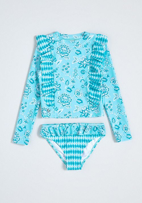 Traje de Baño Dos Piezas con Vuelitos Full Estampado