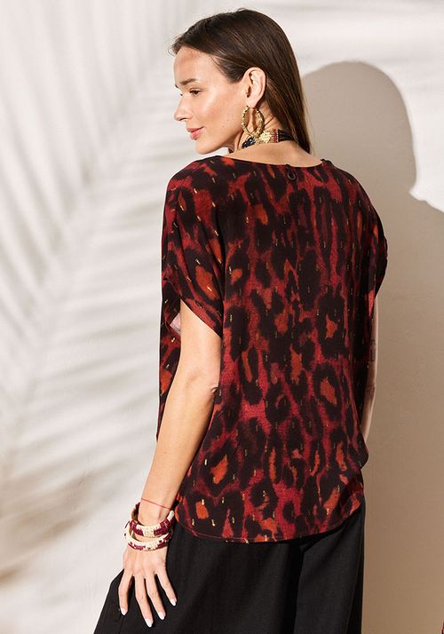 Blusa Estampada Nudo Delantero