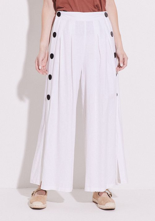 Pantalón Detalle Abotonadura Falsa En Los Costados.