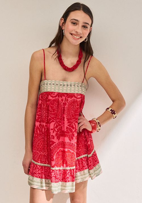 Vestido con mix print