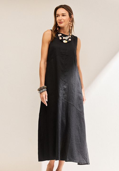 Vestido Lino Cortes Ascendentes