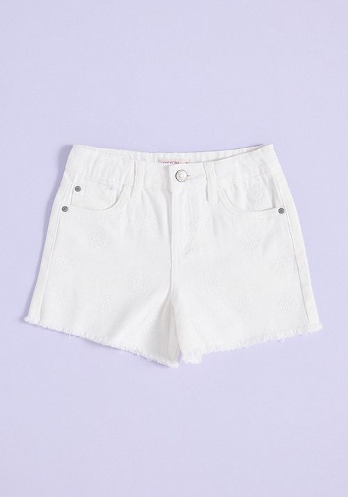 Short efecto lavado full bordado