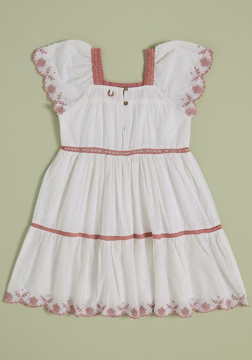 Vestido Textura Indiacon Aplicaciones En Broderie