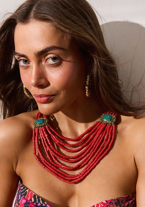 Collar tipo africano mostacillas