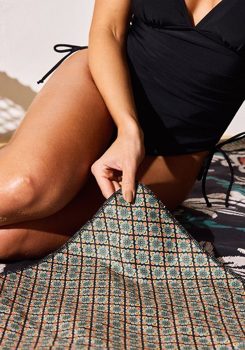 Pareo tipo toalla microfibra secado rapido reversible