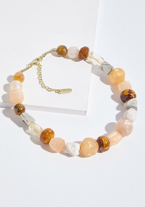 Collar ajustable con piedras de colores