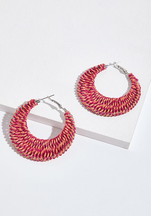 Aros argollas tejidas bitono