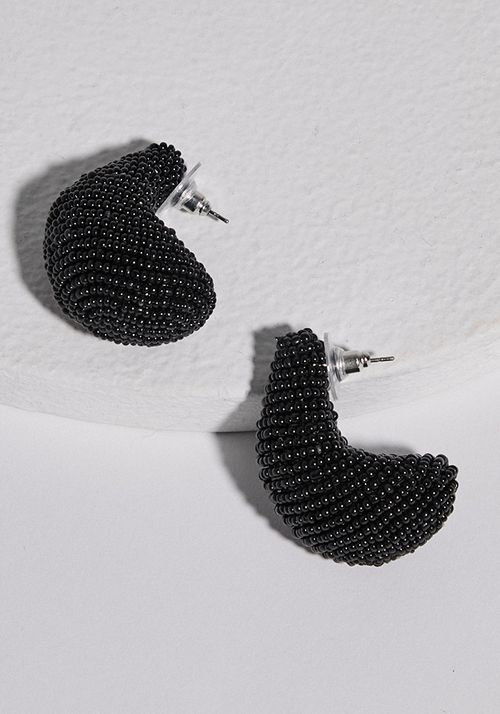 Aros gota full mostacillas