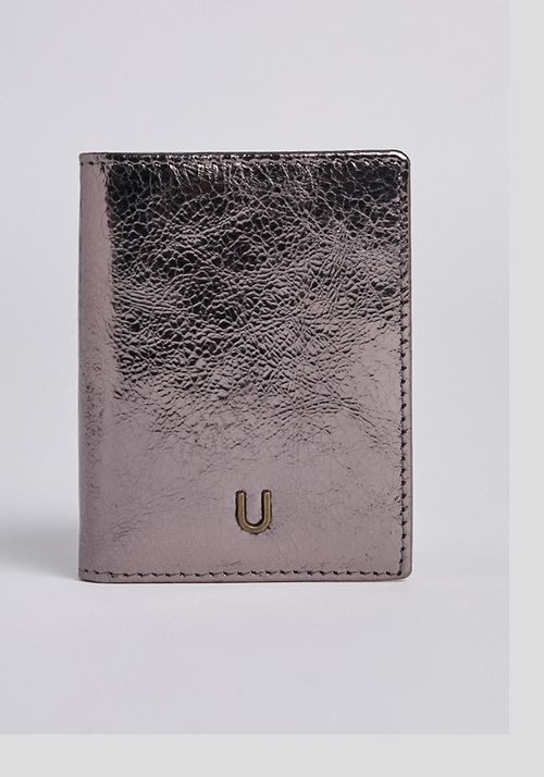 Billetera tipo tarjetero de cuero