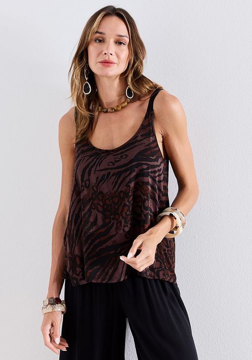 Polera Estampada, Detalle en Tirantes