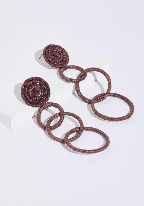 Aros largos argollas raffia
