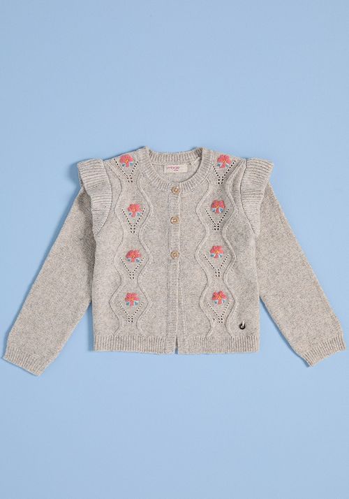 Chaleco con Flores Bordadas Lana