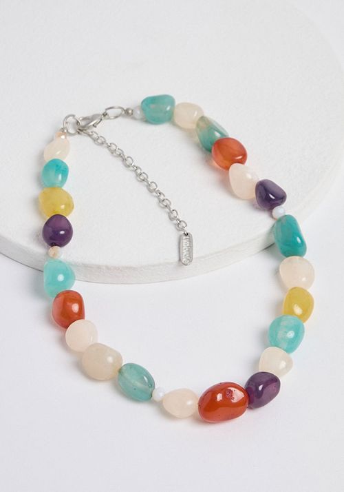 Collar resina con formas de piedra irregular de colores