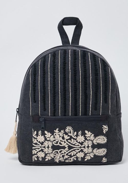 Mochila canvas bordada