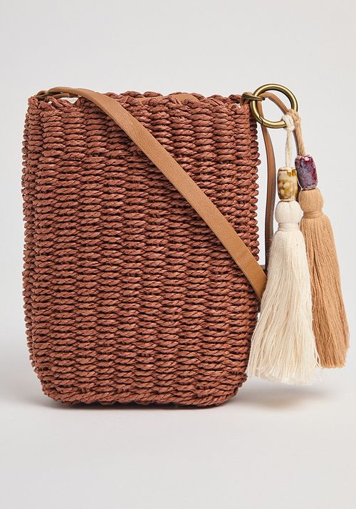 Cartera para el celular de paper raffia