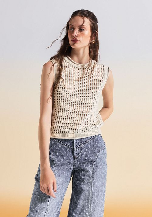 Sweater Look Malla Hilos Brillantes