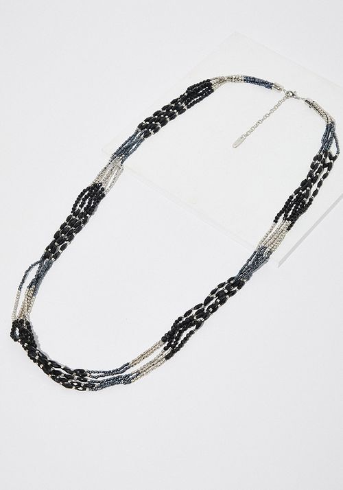 Collar con cuentas facetadas en contraste