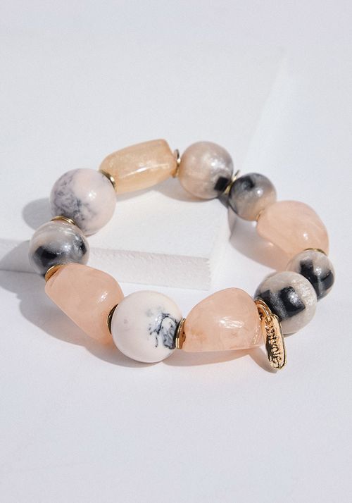 Pulsera elasticada con piedras de resina