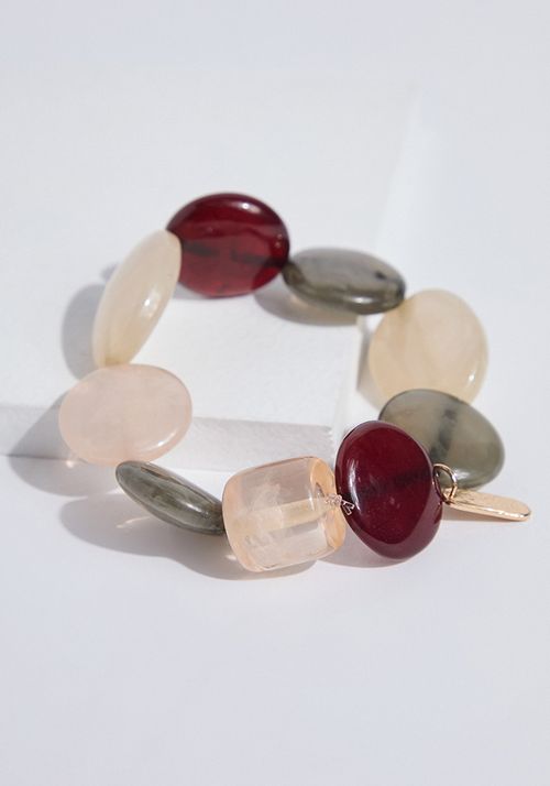 Pulsera elástica de mostacillas de resina