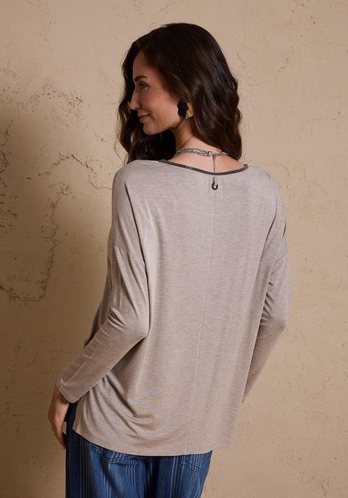 Polera Manga Larga Cuello Lurex