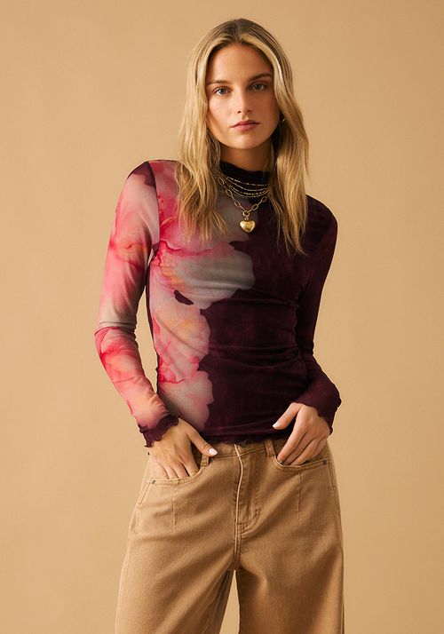 Polera cuello smock