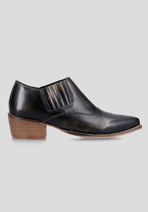 Botin de cuero desgastado Mujer