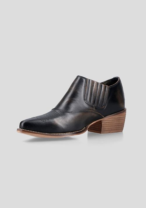 Botin de cuero desgastado Mujer